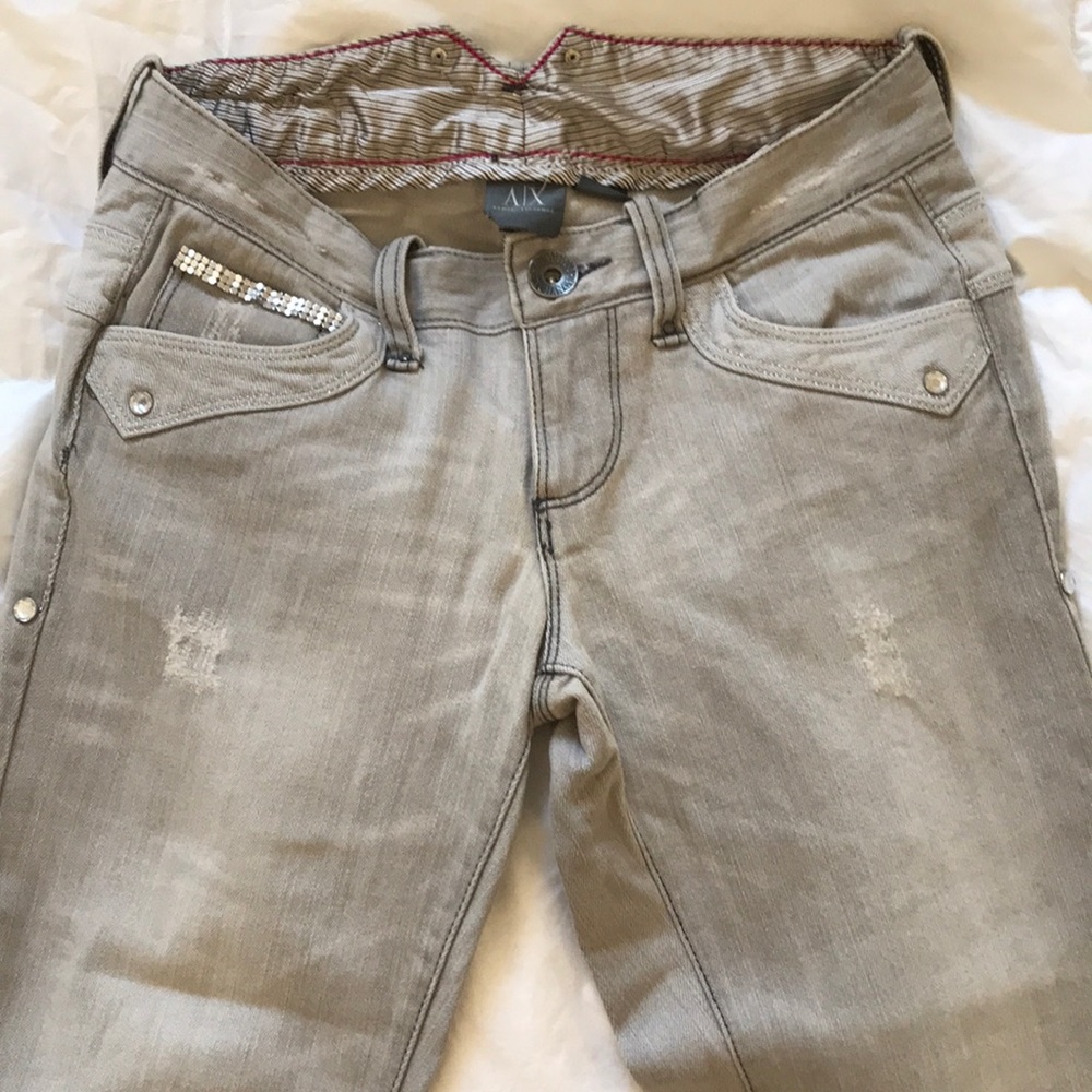 Gray/Silver Armani Exchange high waist jeans